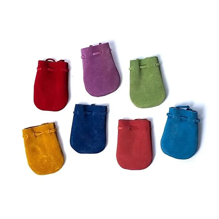 Suède zakjes 7 chakra kleuren