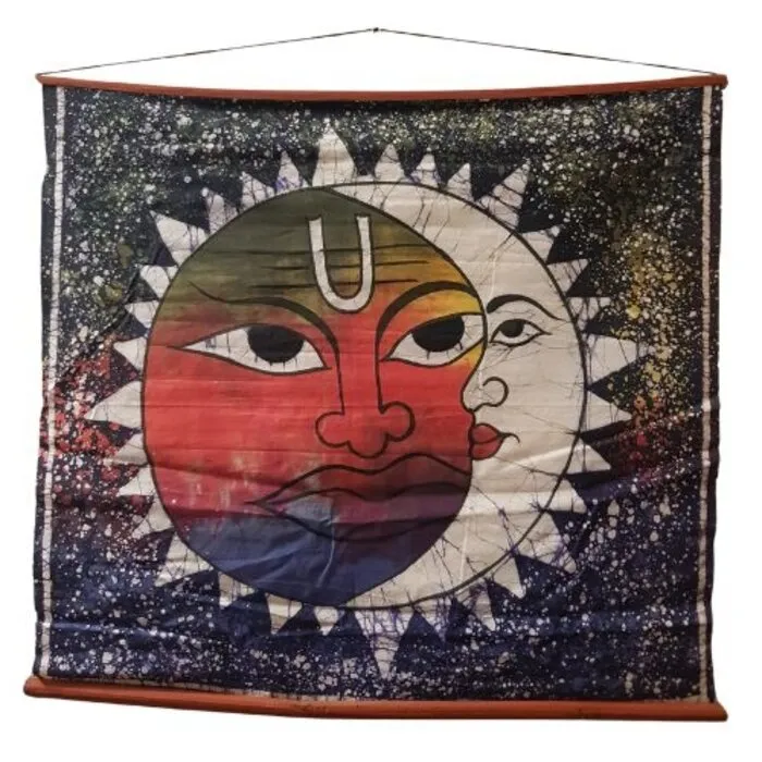 Wanddoek Batik Zon en Maan