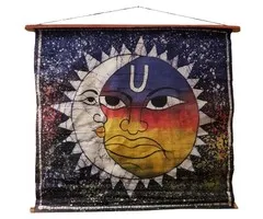 Wanddoek Batik Maan en Zon