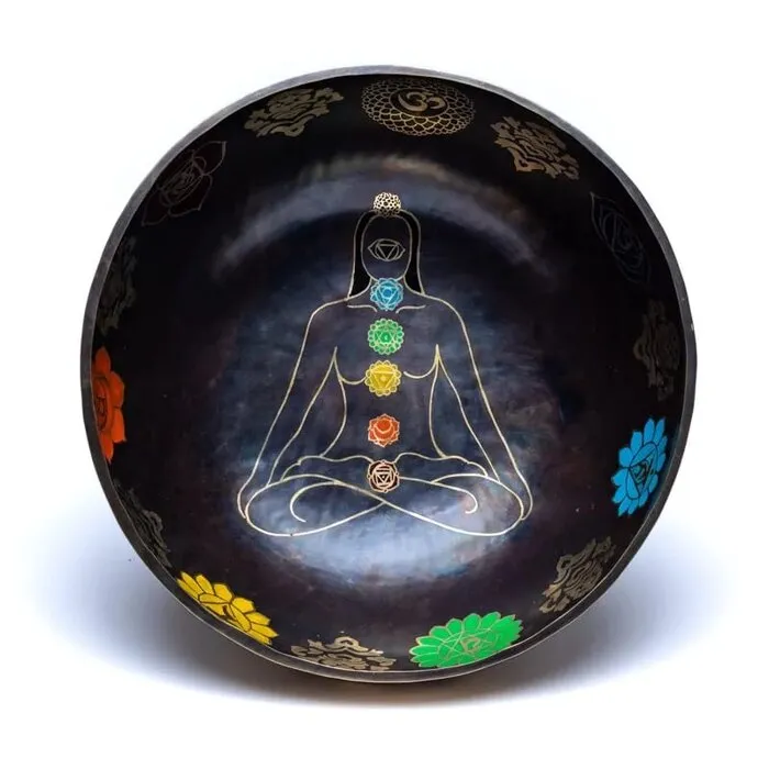 Klankschaal 7 Chakra's gekleurd 5200-5800 gram