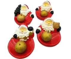Kerstman Theelichthouder Set Van 4