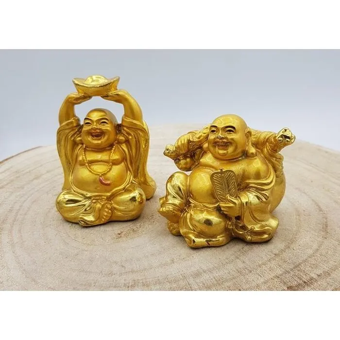 Happy boeddha goudkleurig 2 stuks