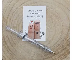 Pen spuit met kaartje - naturel kleur