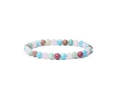 Armband aquamarijn/ rozenkwarts/ amazoniet/ thuliet AA kwaliteit elastisch