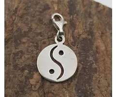 Yin yang hanger bedeltje zilver