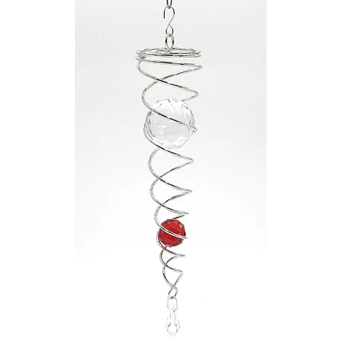 Spiraal wind spinner met rode bol