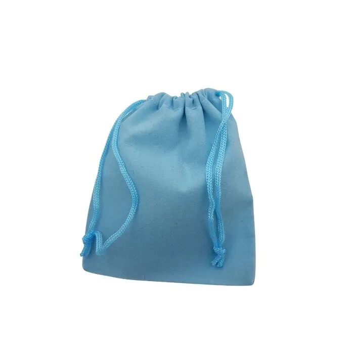 Velours zakje blauw 10 cm