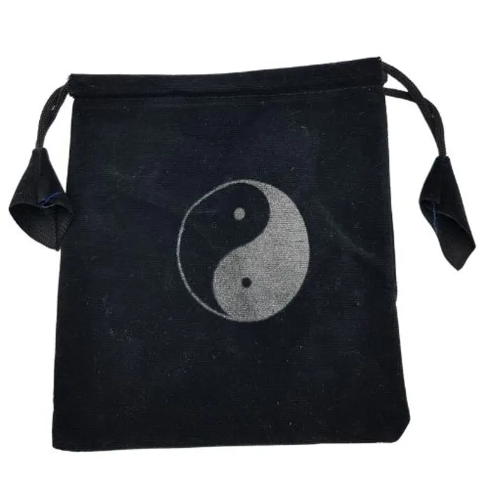 Zakje Velours Yin Yang 12 x 14 cm