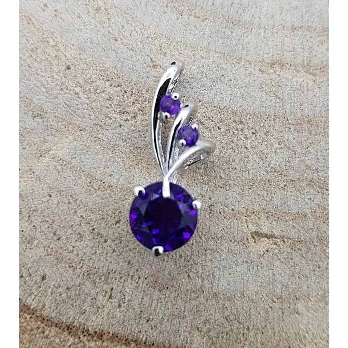 Hanger zilver Amethist