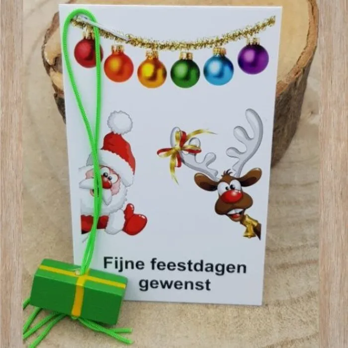 Kerstkaartje met een cadeautje