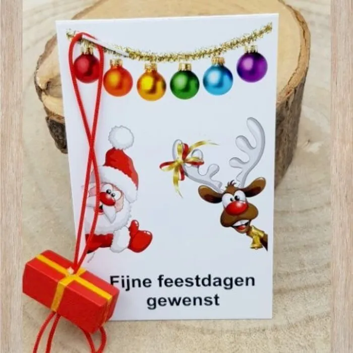Kerstkaartje met een cadeautje