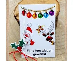 Kerstkaartje met gelukshanger