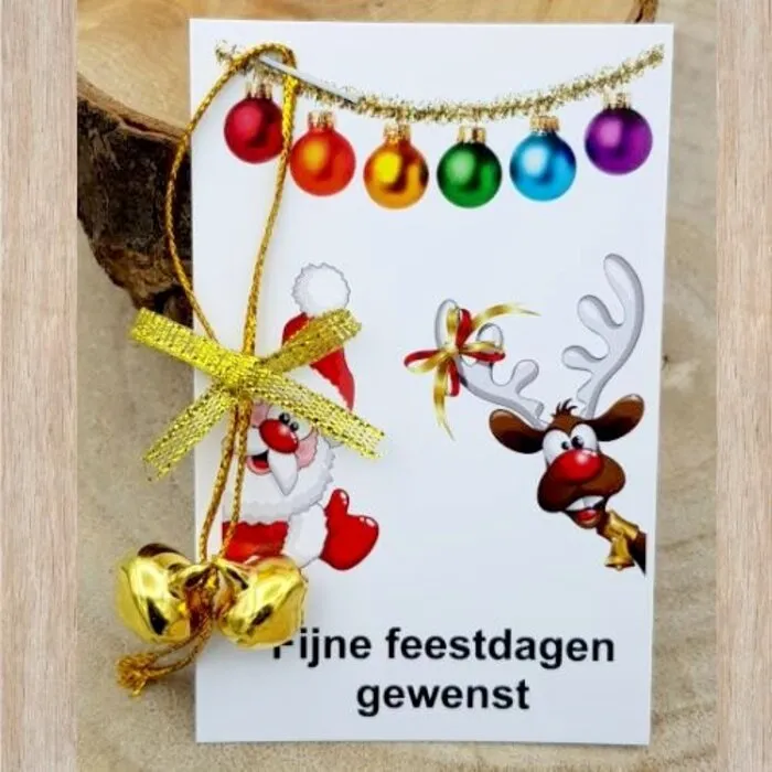 Kerstkaartje met kerstbelletjes