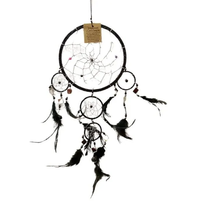 Zwarte Dromenvanger met Spiegeltjes - Spirituele Decoratie