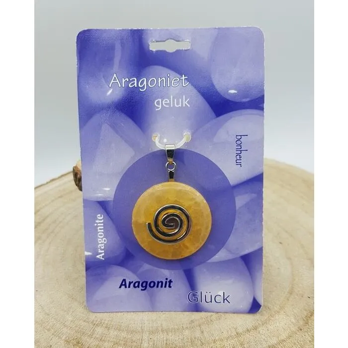 Donut Aragonit met spiraalhouder