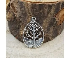 Levensboom zilver hanger