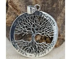 Levensboom hanger zilver groot