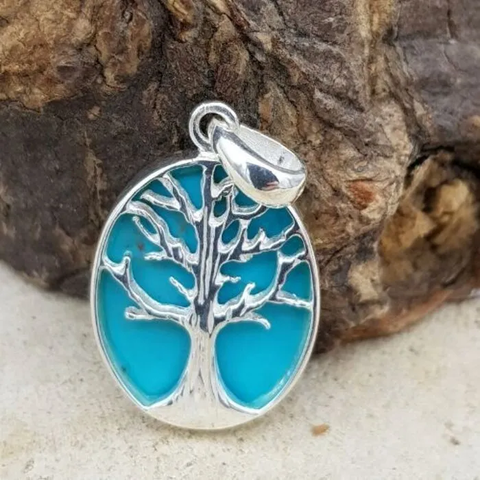 Levensboom met turkoois achtergrond