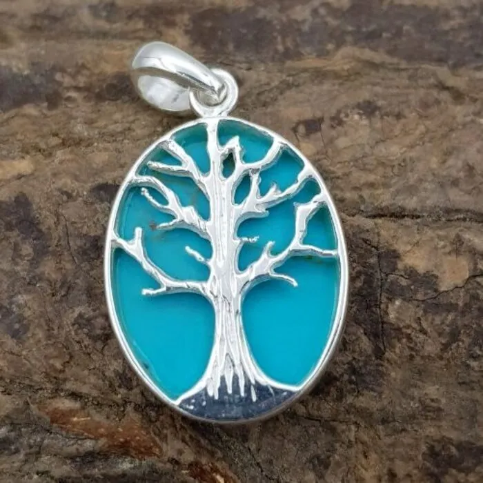 Levensboom met turkoois achtergrond