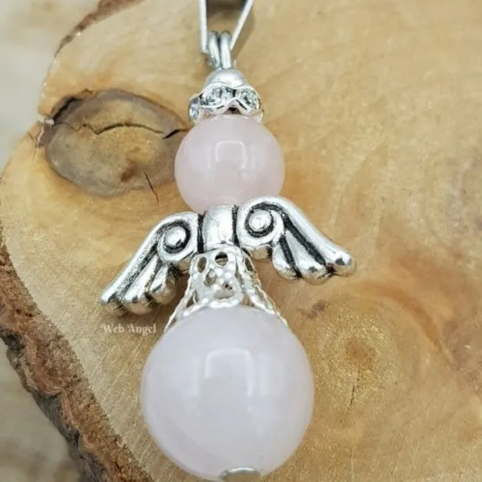 Engelhanger van rozenkwarts