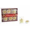 Geschenkdoos met 4 decoratieve theelichtjes en 2 glazen kaarsenhouders