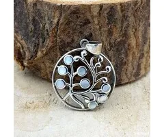 Zilveren Hanger Levensboom Met Parelmoer