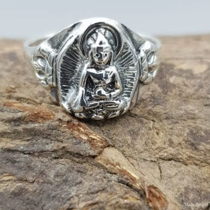 Ring Thaise Boeddha - Maat 8 - Sterling Zilver