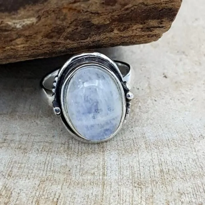 Ring Maansteen Maat 7 - Sterling Zilver