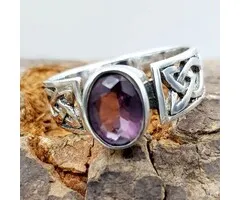 Ring Amethist Triquetra - Sterling zilver - Maat 7,5