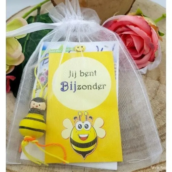 Bijen cadeau - Jij bent bijzonder - in organzazakje