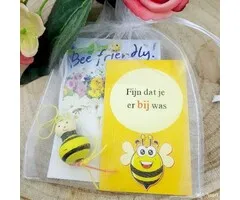 Bijen cadeau - fijn dat je er bij was - in organzazakje