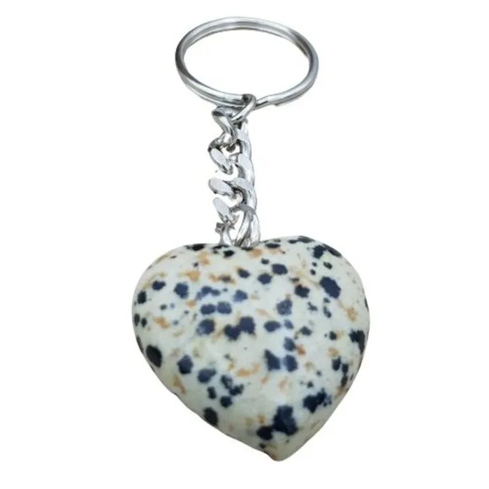 Edelsteen Sleutelhanger Jaspis Dalmtiër - 3 cm