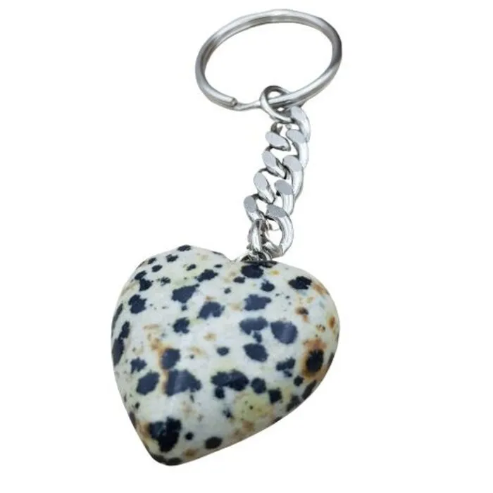 Edelsteen Sleutelhanger Jaspis Dalmtiër - 3 cm