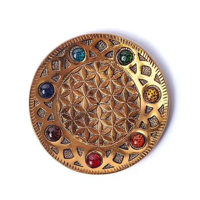 Wierookhouder koperkleurig Bloem des Levens