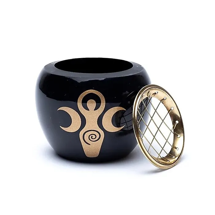 Wierookbrander zwart & goud godinnensymbool