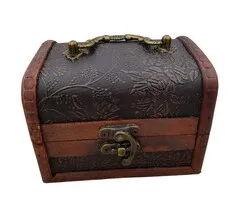 Schatkist Hout  Bloem - 12,5 cm x 9 cm x 9 cm