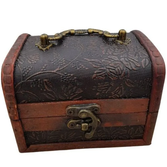 Schatkist Hout  Bloem - 12,5 cm x 9 cm x 9 cm