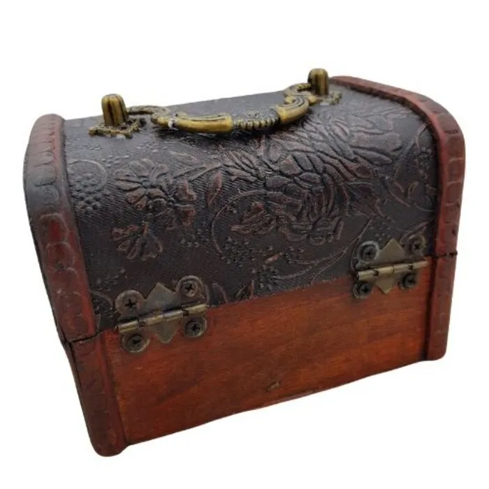 Schatkist Hout  Bloem - 12,5 cm x 9 cm x 9 cm