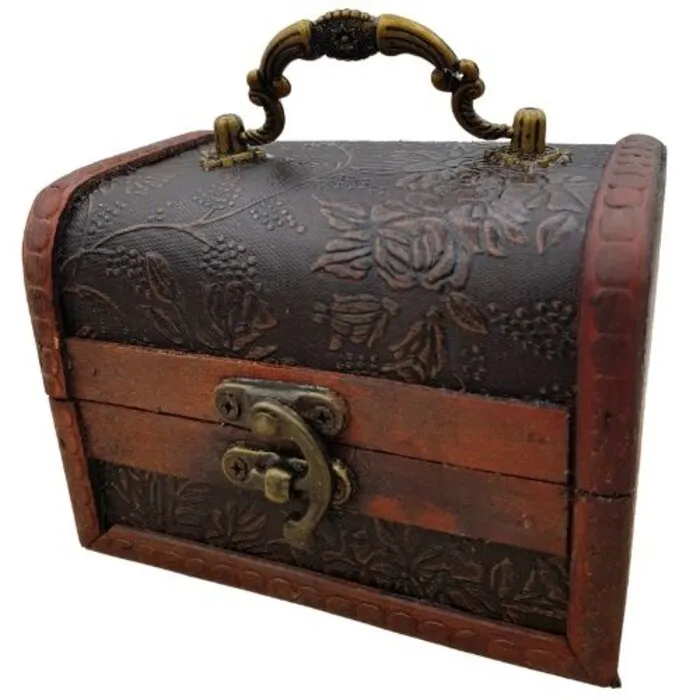 Schatkist Hout  Bloem - 12,5 cm x 9 cm x 9 cm