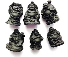 Boeddha setje zwart 6 stuks groot