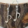 Muzieknoot Oorhangers zilver