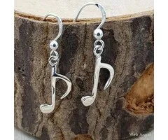 Muzieknoot Oorhangers zilver