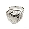 Ring met hart medaillon zilver - Maat 8