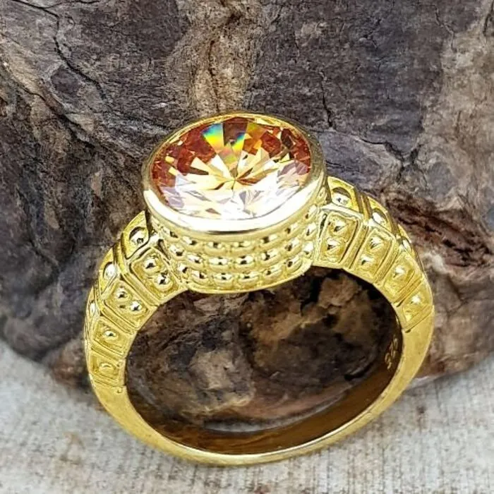 Ring zilver goudkleurig - Maat 9