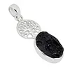 Hanger zilver zwarte toermalijn met levensboom