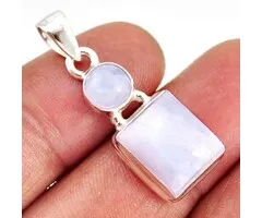 Zilver hanger met regenboog maansteen