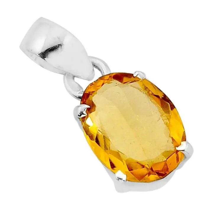 Zilveren hanger citrien
