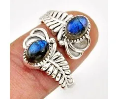 Ring zilver blauwe labradoriet maat 8