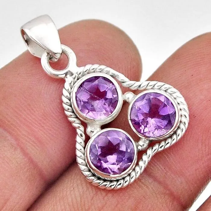 Hanger zilver met Amethist