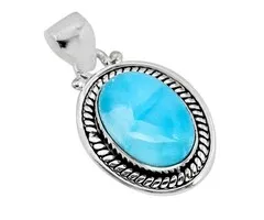 Zilver hanger Larimar